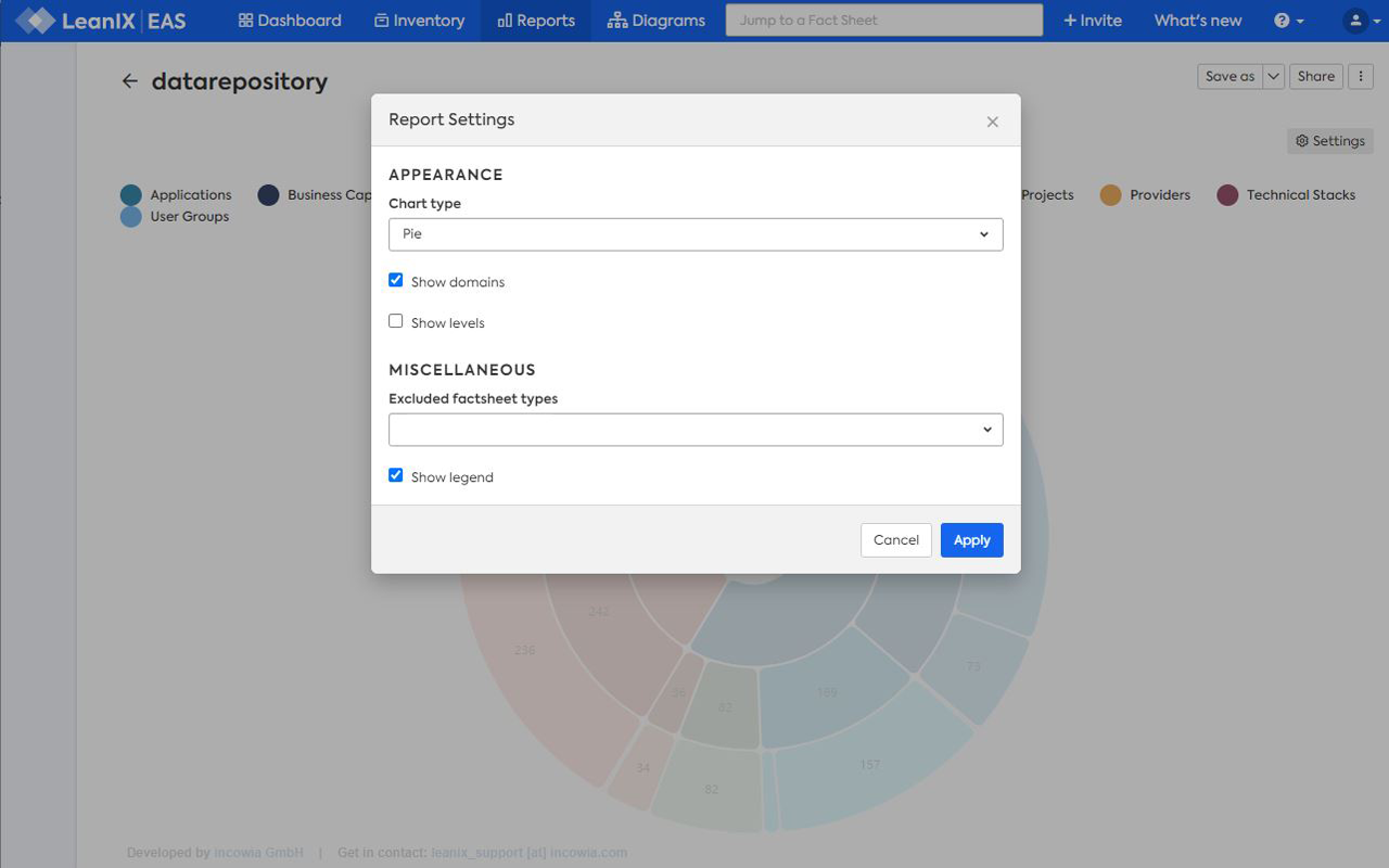 Screenshot of Data Repository Report