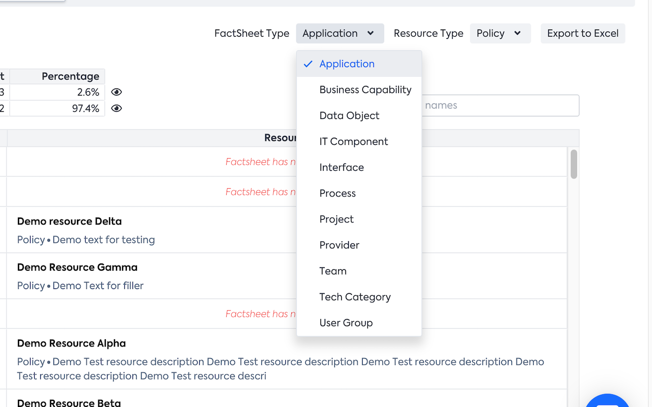 Screenshot of Resource Overview