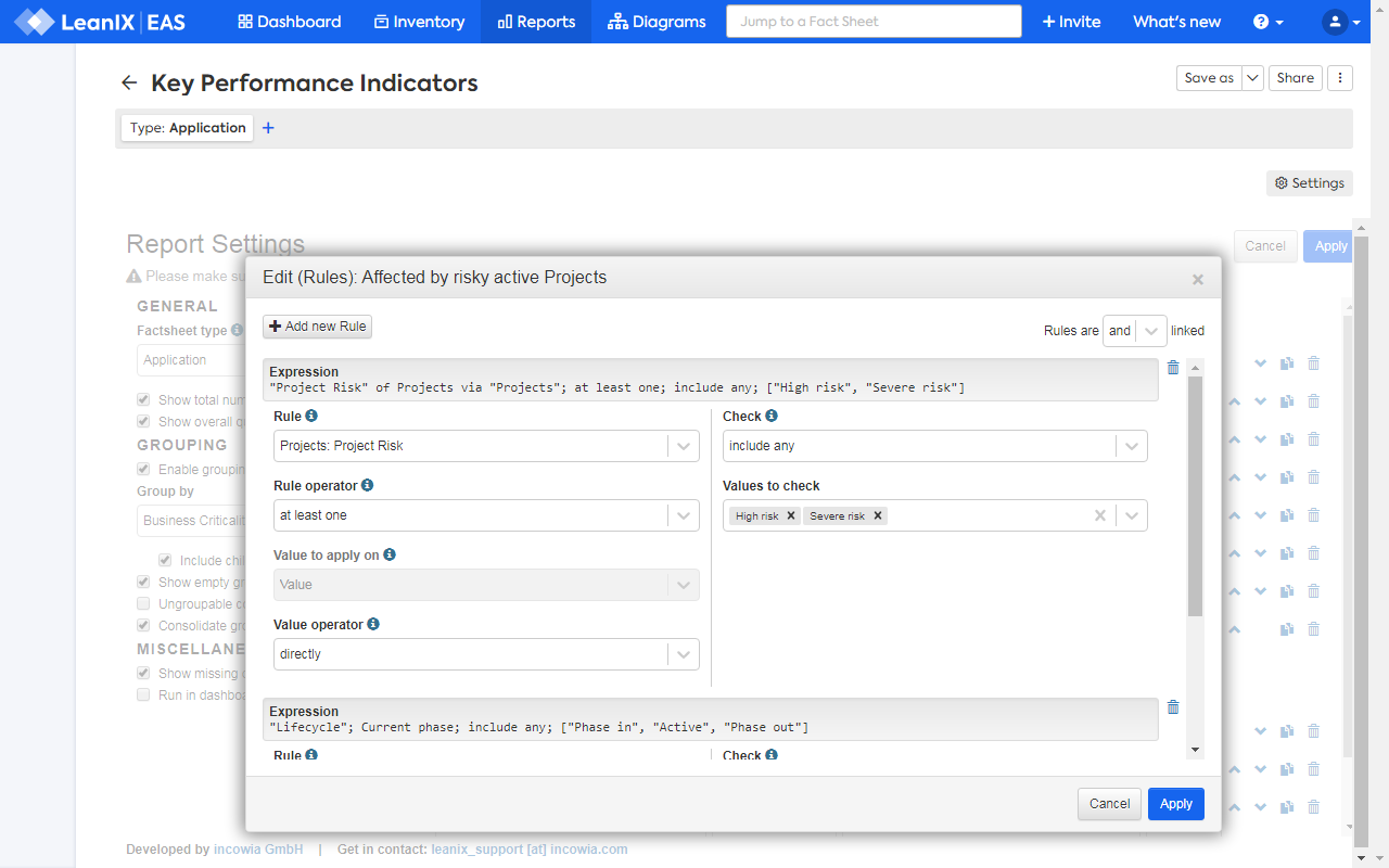 Screenshot of Key Performance Indicators Report (purchasable)