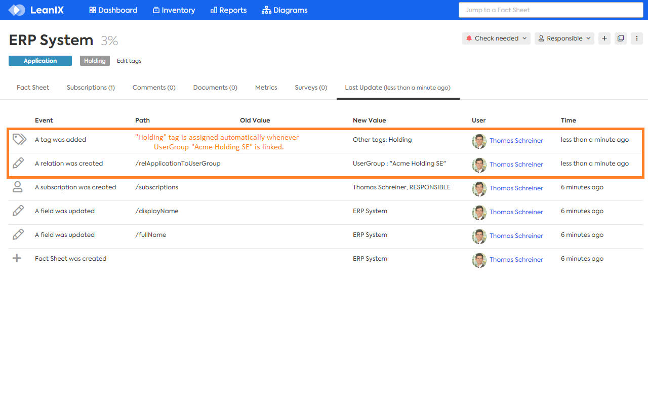 Screenshot of Automation Platform