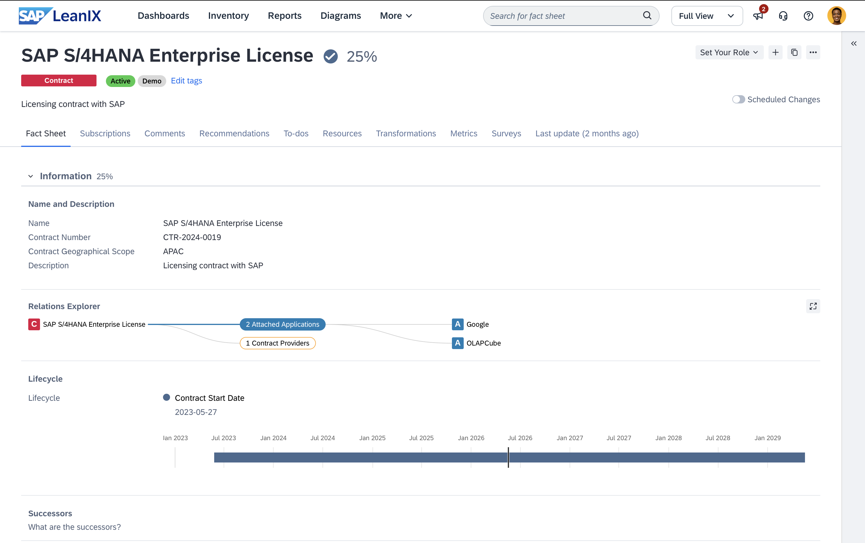 Screenshot of Contract