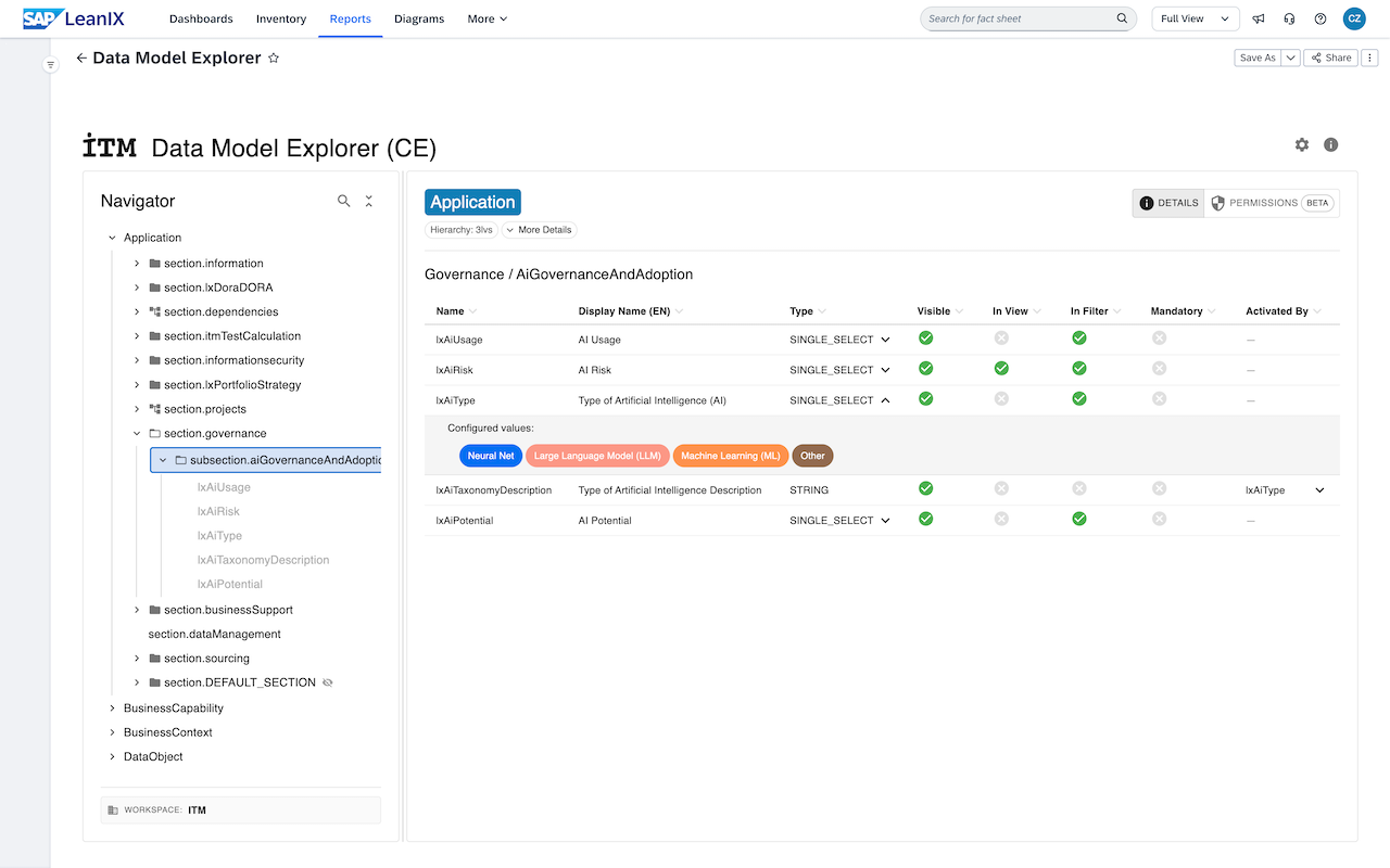 Screenshot of Data Model Explorer (CE)