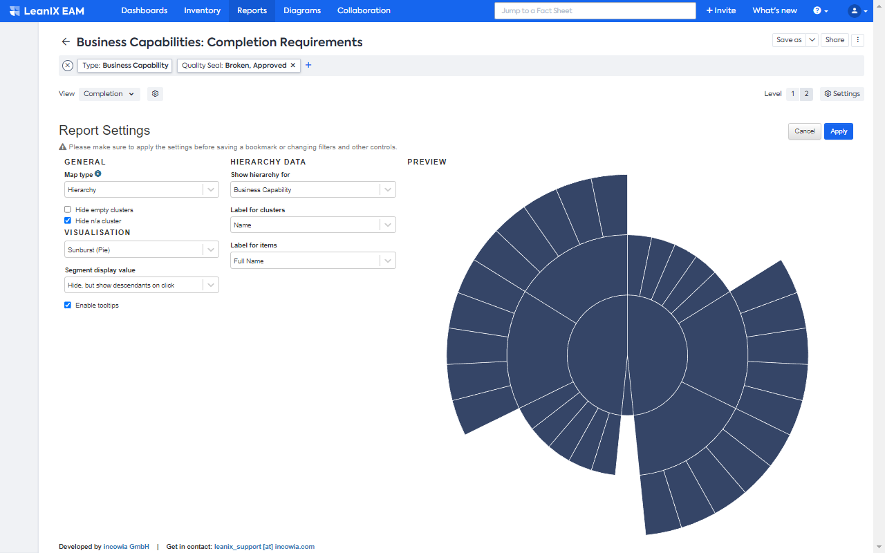 Screenshot of Architecture Map Report (purchasable)