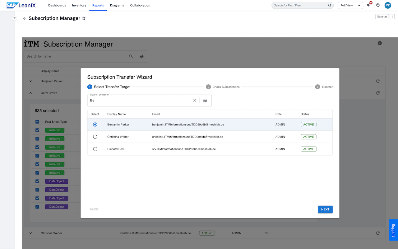 Screenshot of Subscription Manager (CE)