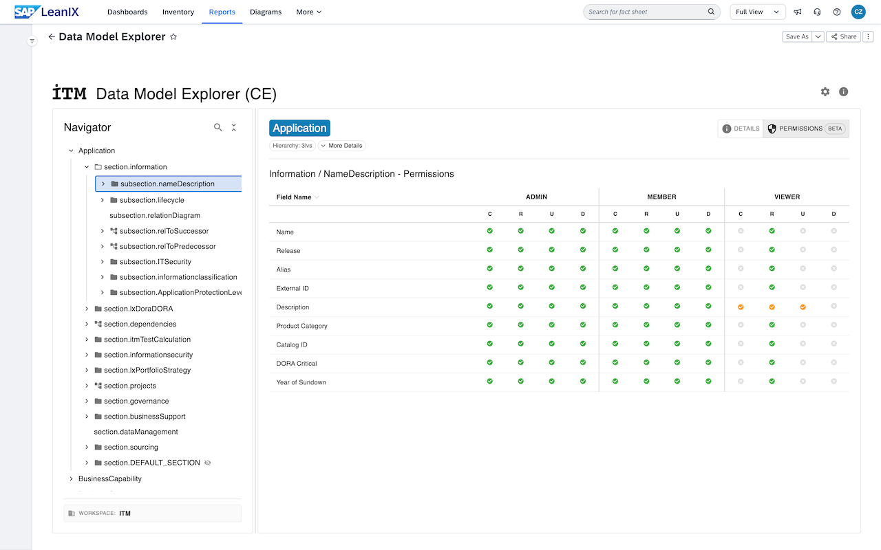 Screenshot of Data Model Explorer (CE)