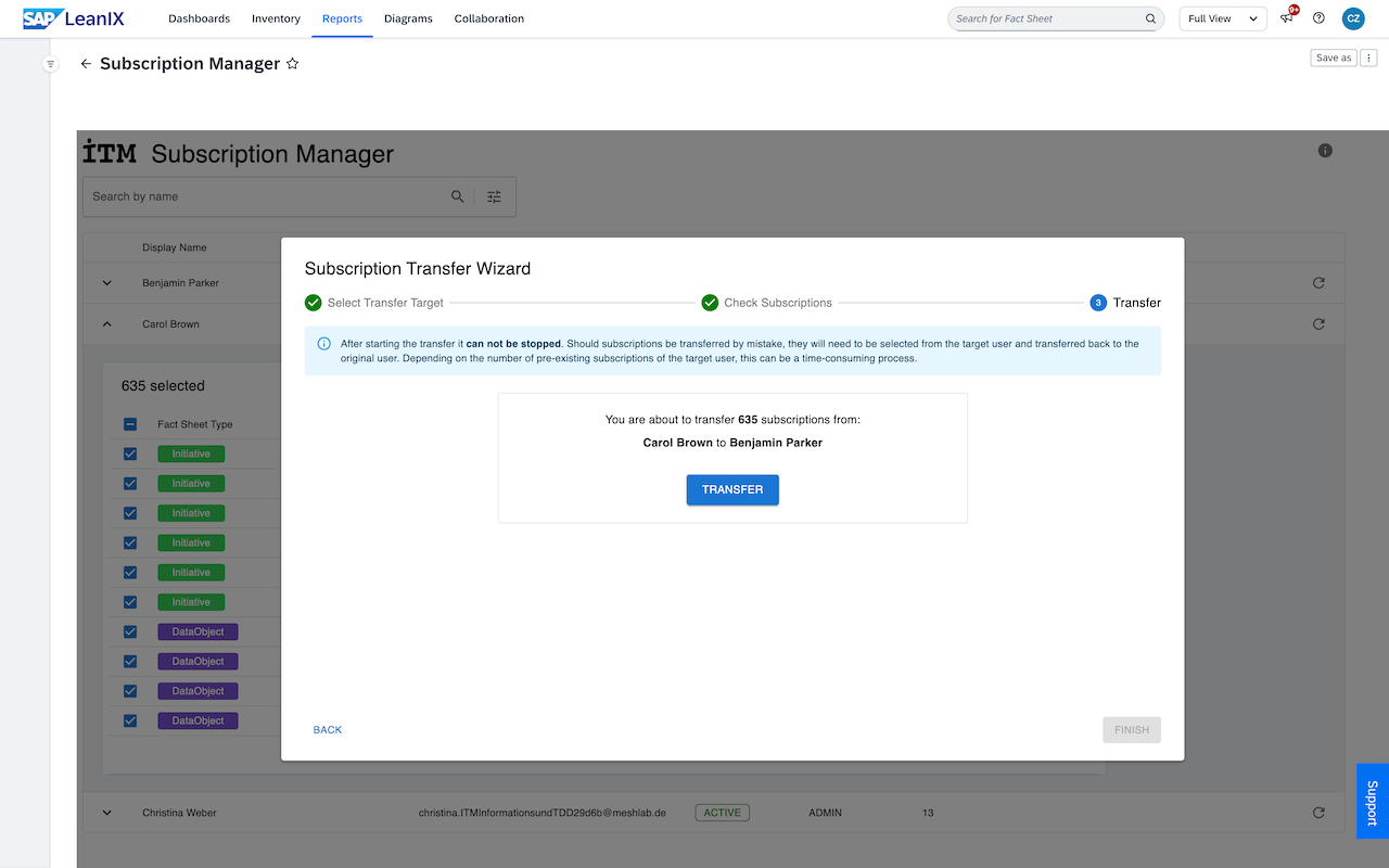Screenshot of Subscription Manager (CE)