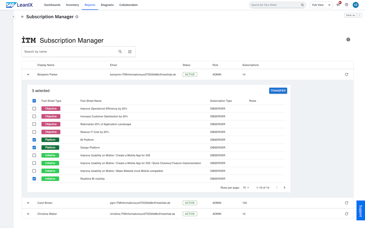 Screenshot of Subscription Manager (CE)