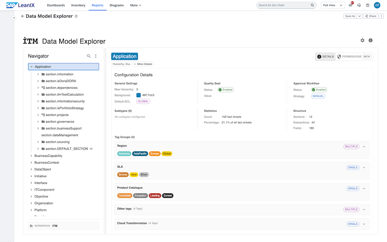Screenshot of Data Model Explorer (EE)