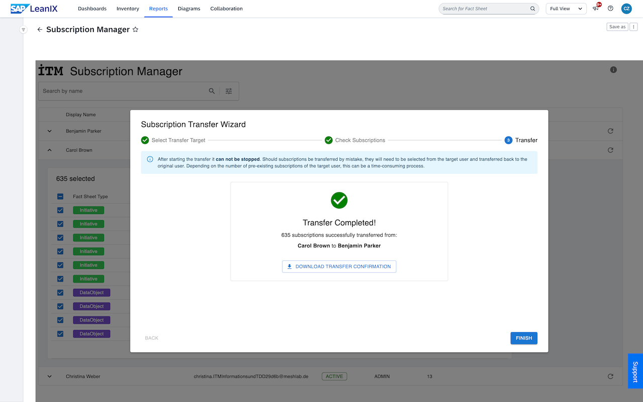 Screenshot of Subscription Manager (CE)