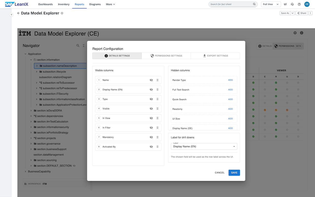 Screenshot of Data Model Explorer (CE)