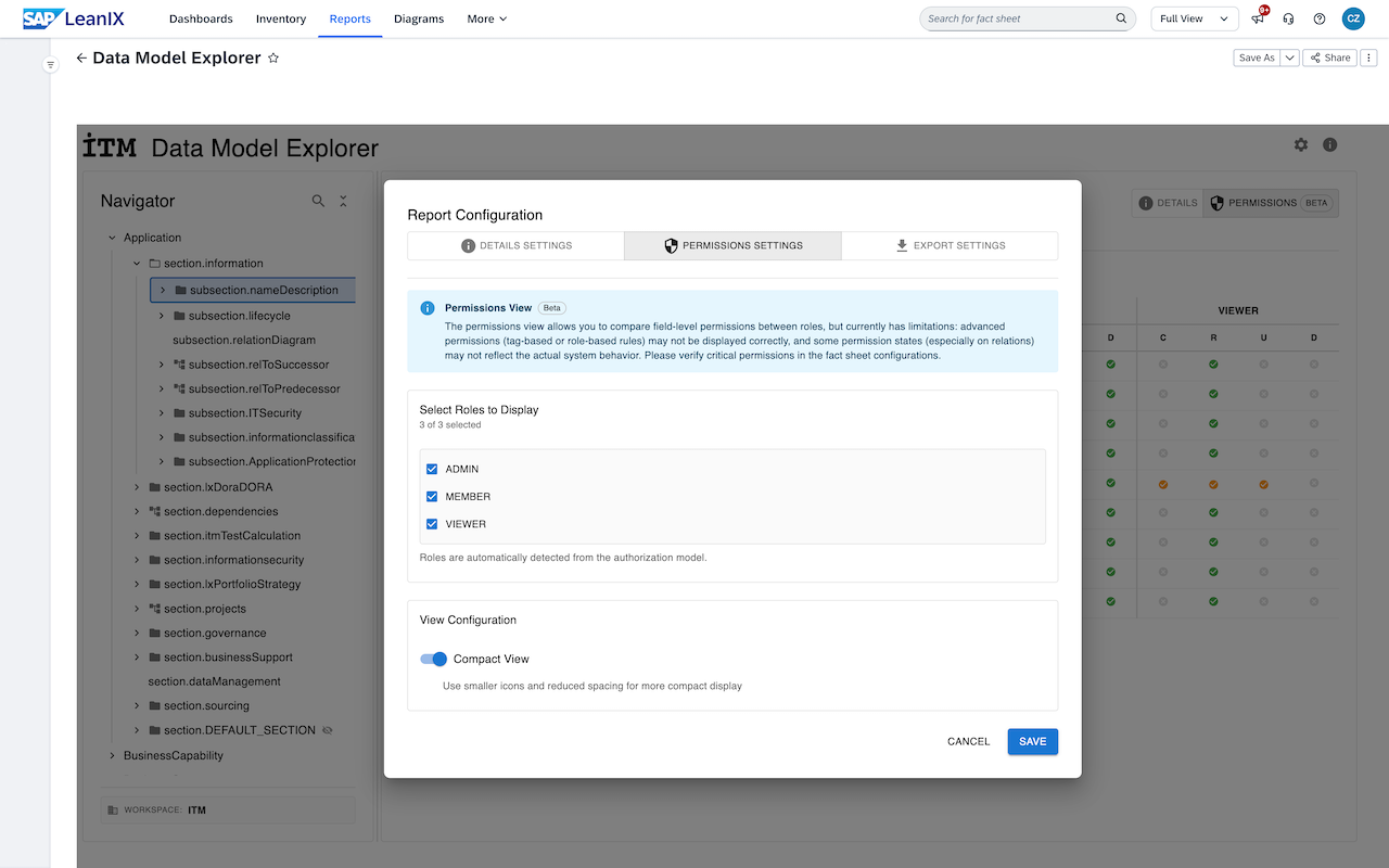 Screenshot of Data Model Explorer (EE)