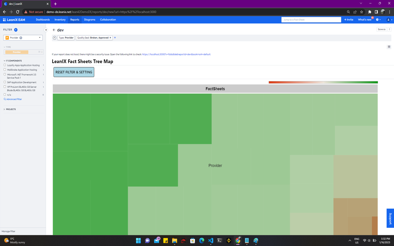 Screenshot of Fact Sheets Tree Map