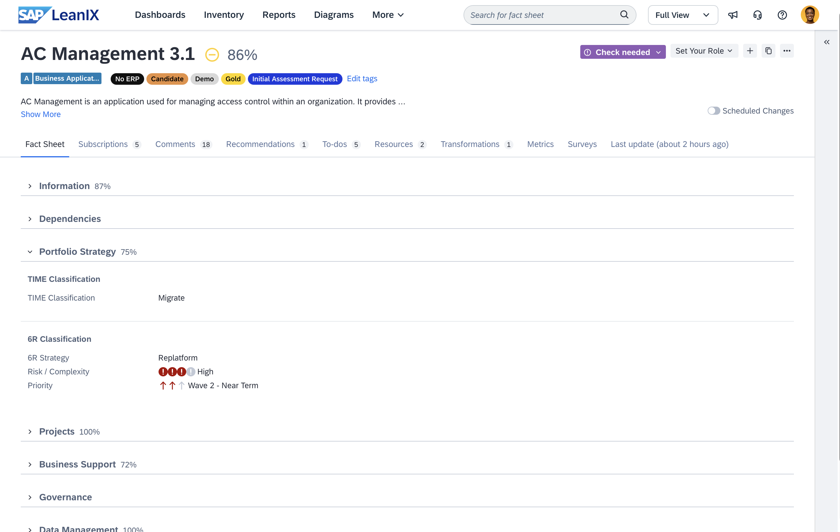 Screenshot of Portfolio Strategy